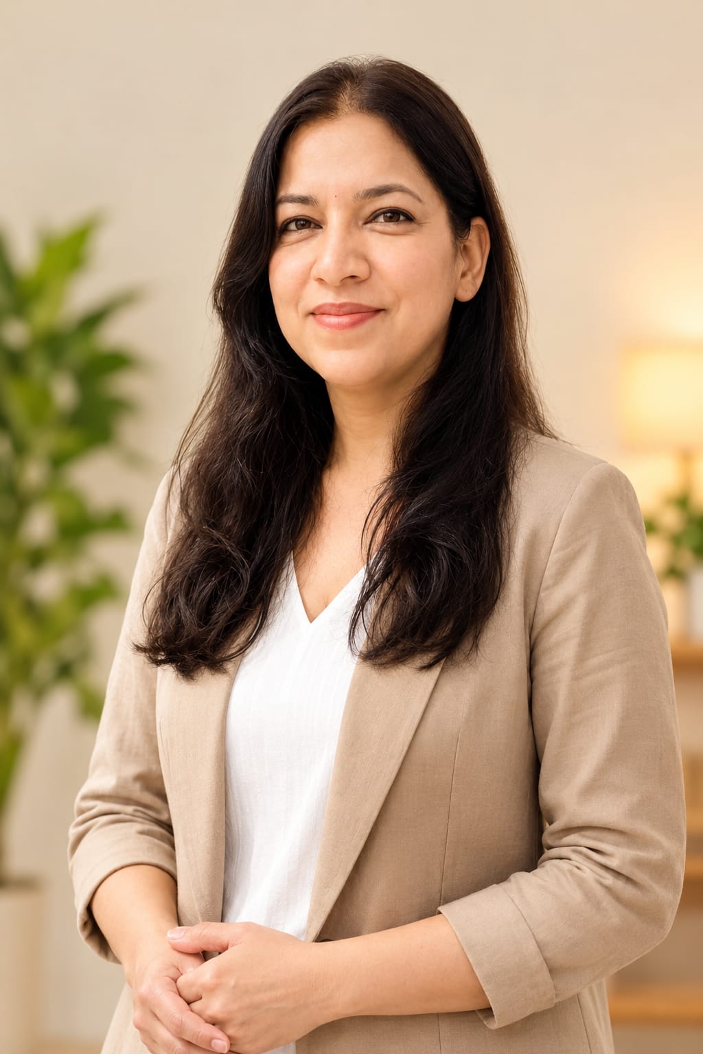 A woman seated calmly in a mindful meditation posture, representing NLP coaching and mindset transformation